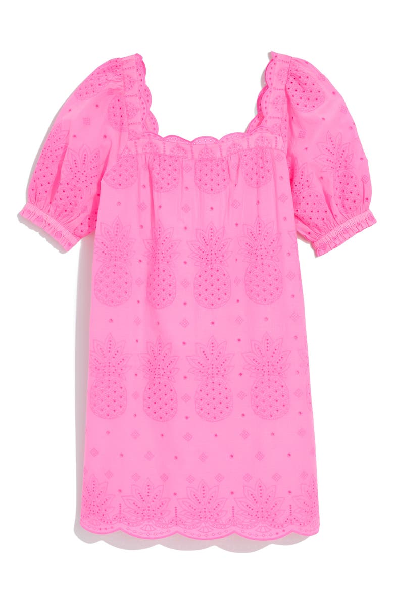vineyard vines Serena Cotton Eyelet Shift Minidress, Alternate, color, Neon Bloom