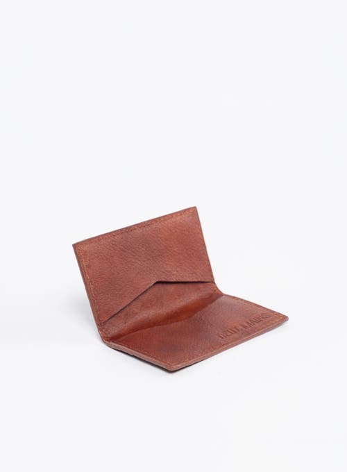Deux Mains Woven Card Holder In Brown