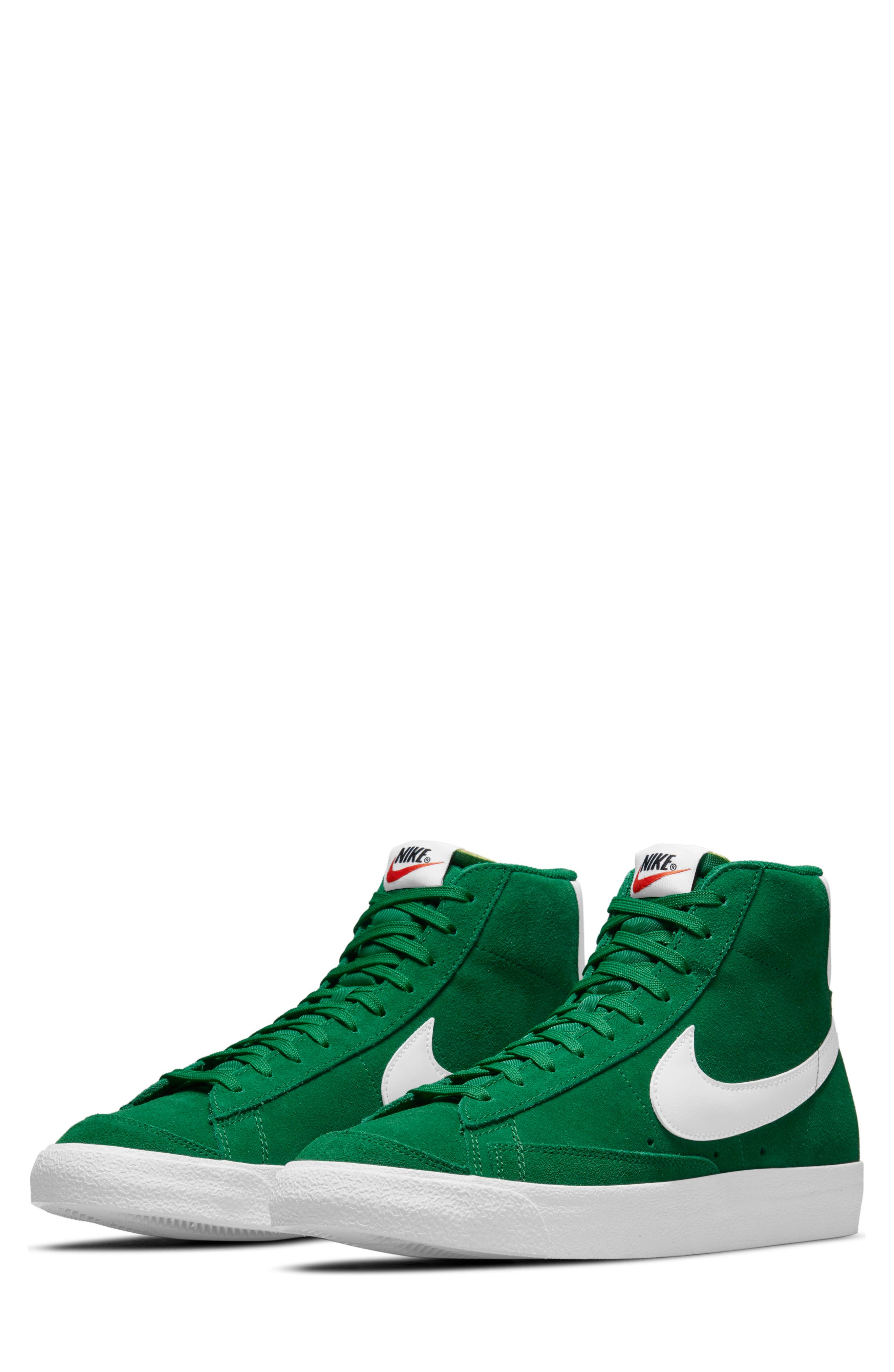 Blazer Mid '77 Suede Sneaker, Main, color, PINE GREEN/ WHITE