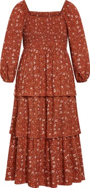 City Chic Cassidy Floral Smocked Maxi Dress