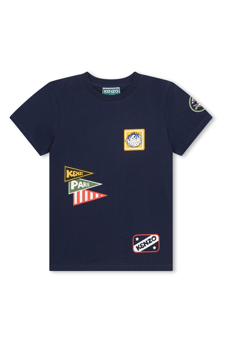 KENZO Kids' Retro Logo Cotton Graphic T-Shirt, Main, color,