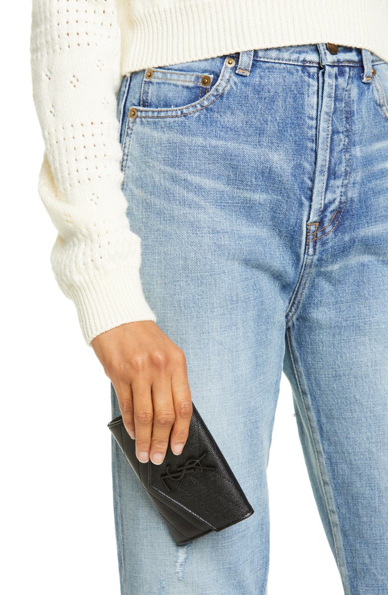 Saint Laurent Monogram Quilted Leather French Wallet, Alternate, color, 