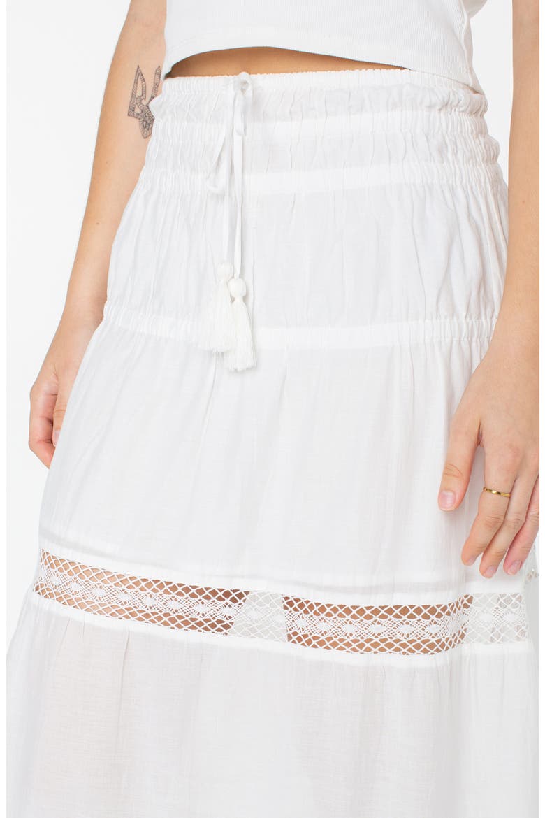 Castaway Embroidered Cotton Maxi Skirt, Alternate, color, SNOW WHITE SOLID