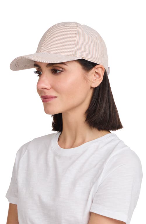 Bruno Magli Stripe Baseball Cap In Beige