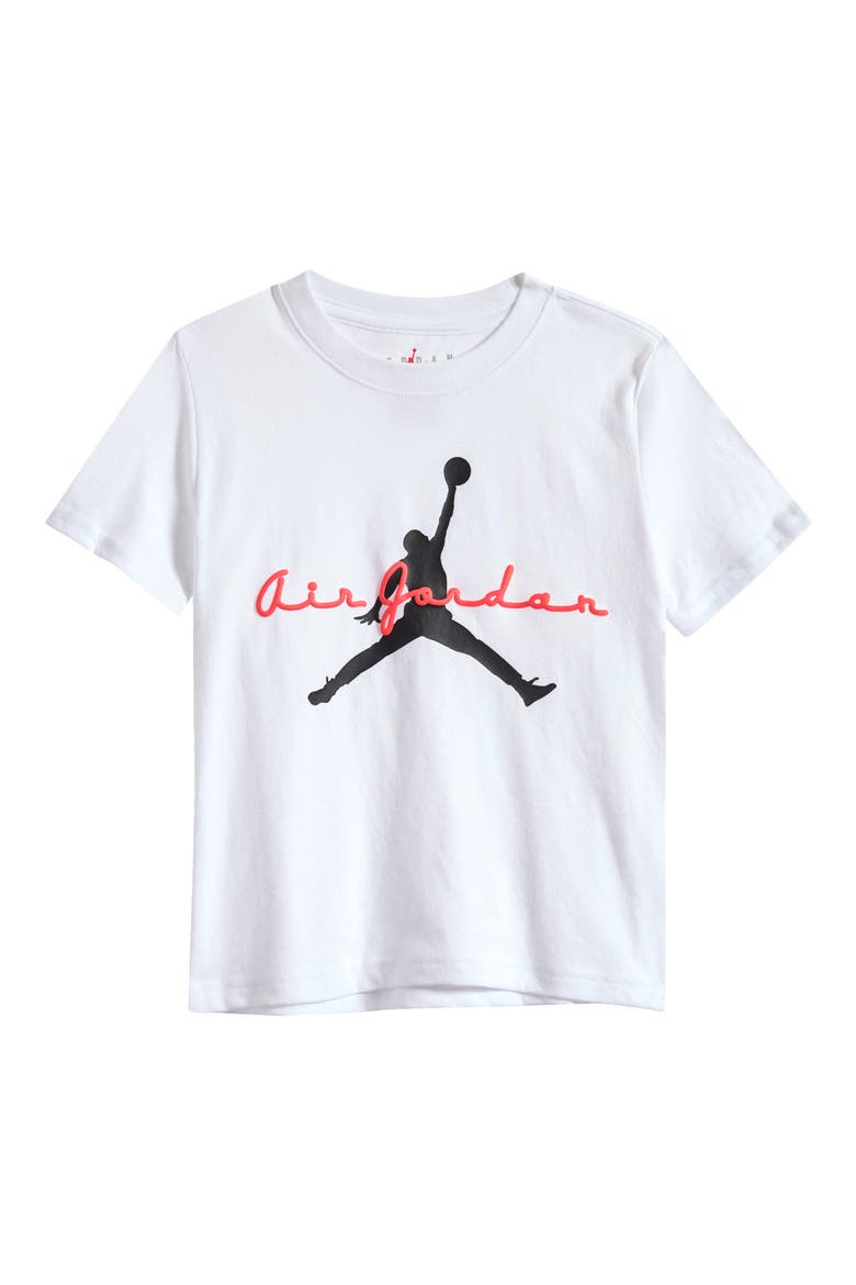Kids' Flight Essentials Script T-Shirt, Main, color, WHITE