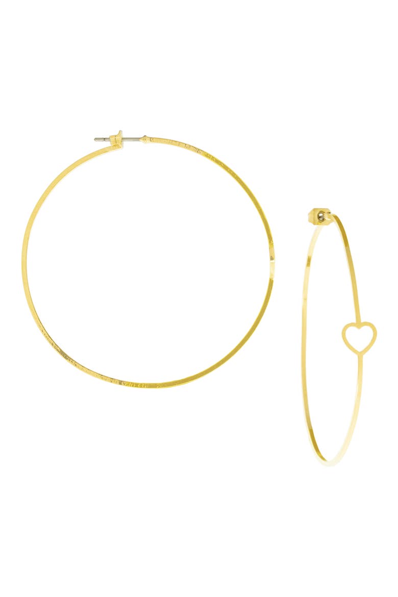 Heart Hoop Earrings, Main, color, GOLD PLATED