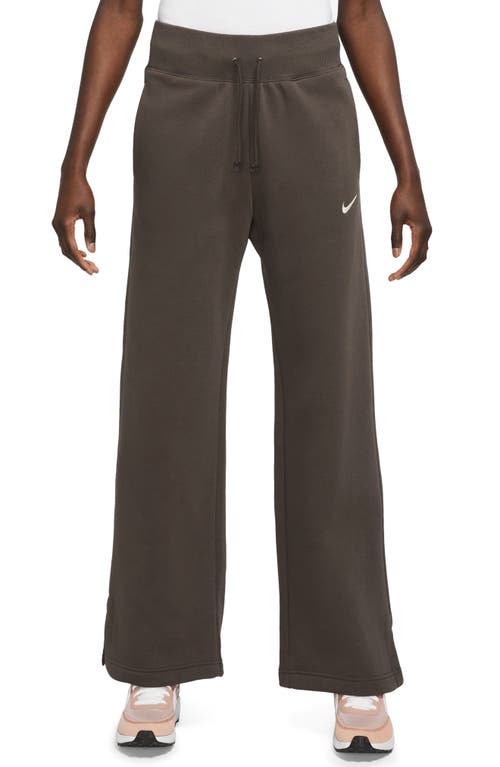 Nike Sportswear Phoenix High Waist Wide Leg Sweatpants In Brown