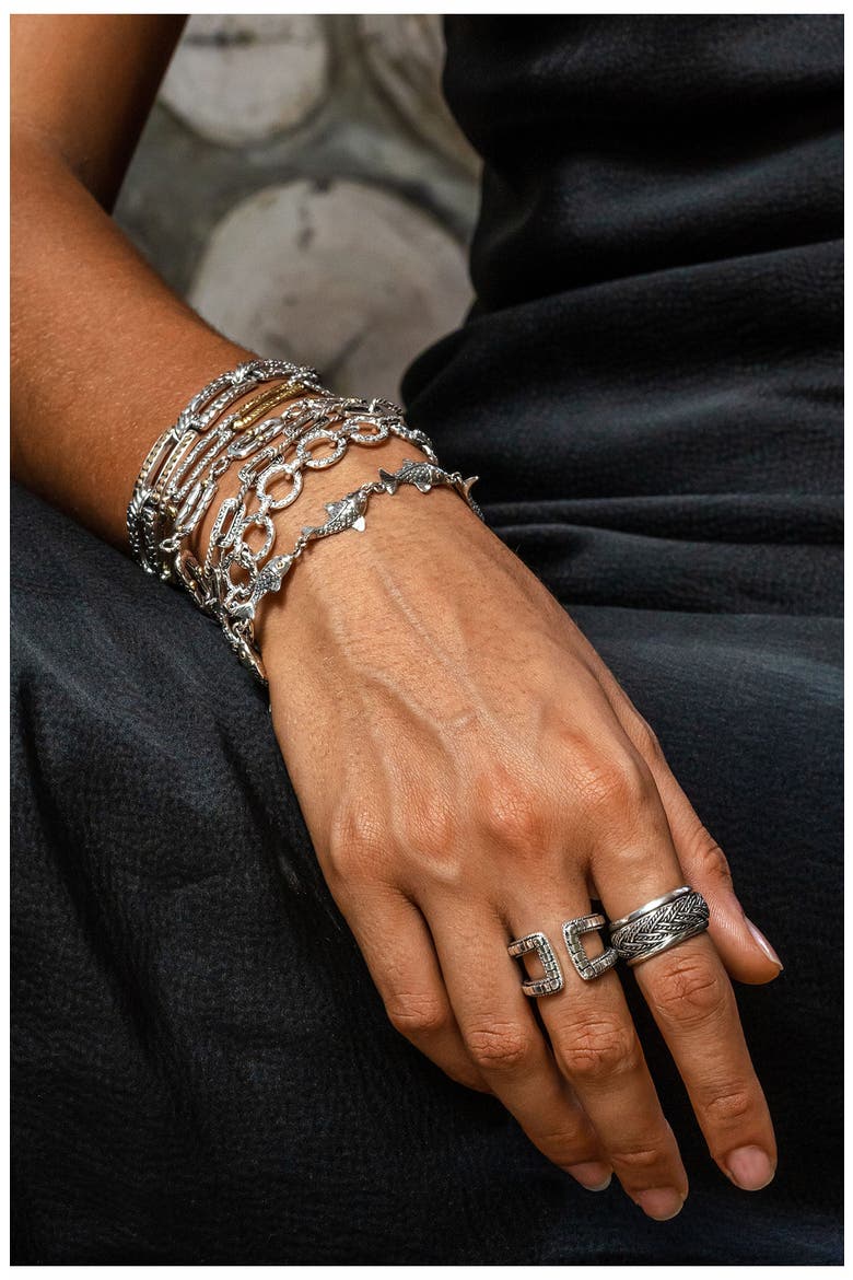 Sterling Silver & 18K Yellow Gold Paperclip Bracelet, Alternate, color, SILVER AND GOLD