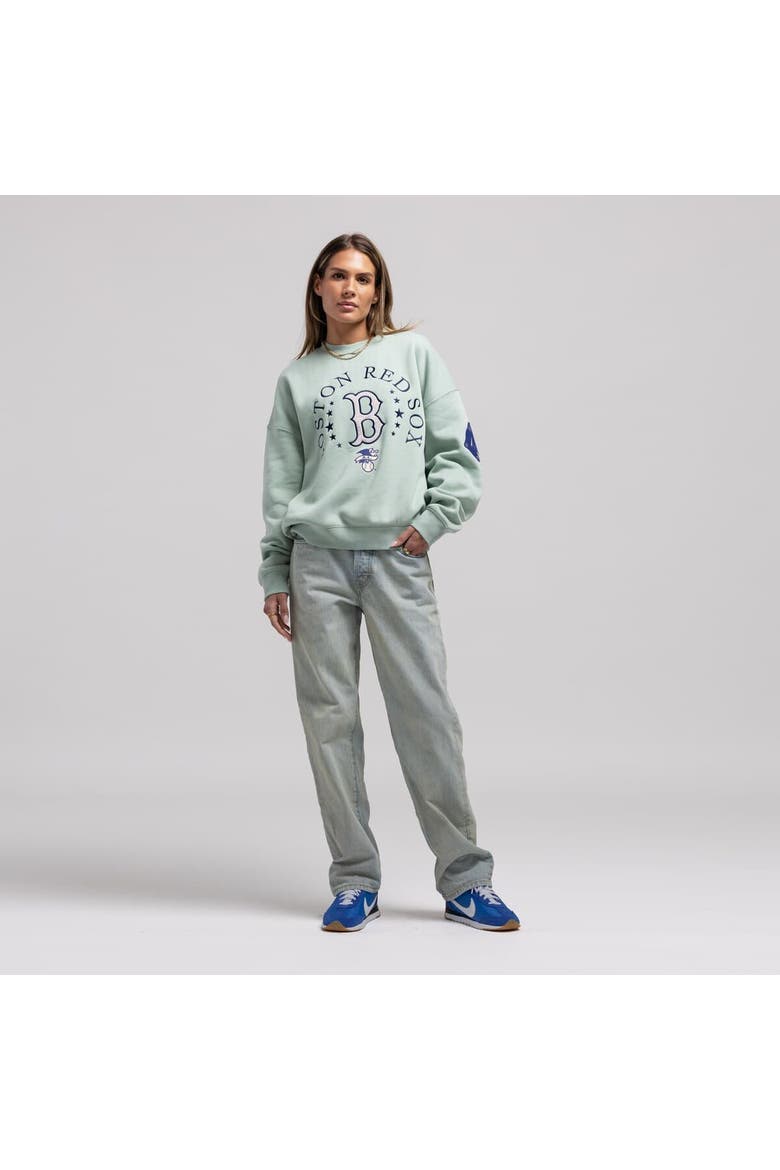 Women's Mitchell & Ness  Green Boston Red Sox Yacht Rock Sweatshirt, Main, color, Green