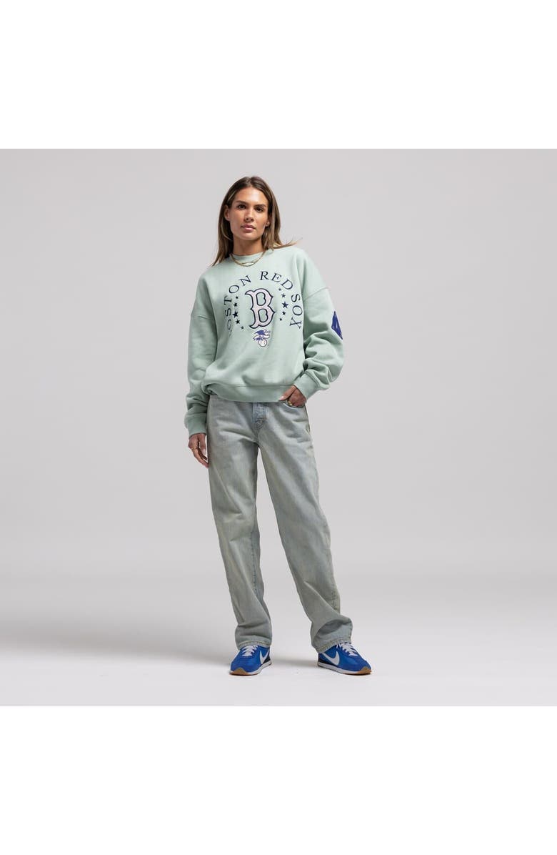 Mitchell & Ness Women's Mitchell & Ness Green Boston Red Sox Yacht Rock Sweatshirt, Main, color, Green