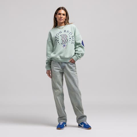 Women's Mitchell & Ness  Green Boston Red Sox Yacht Rock Sweatshirt