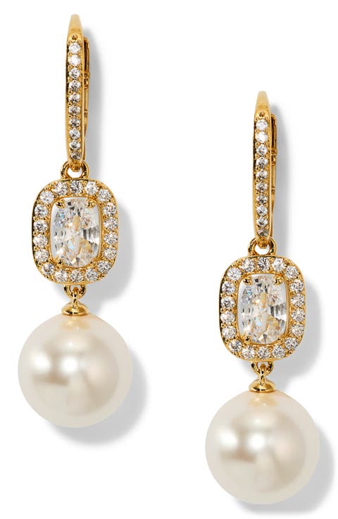 Undersea Imitation Pearl Leverback Drop Earrings
