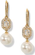 Nadri Undersea Imitation Pearl Leverback Drop Earrings