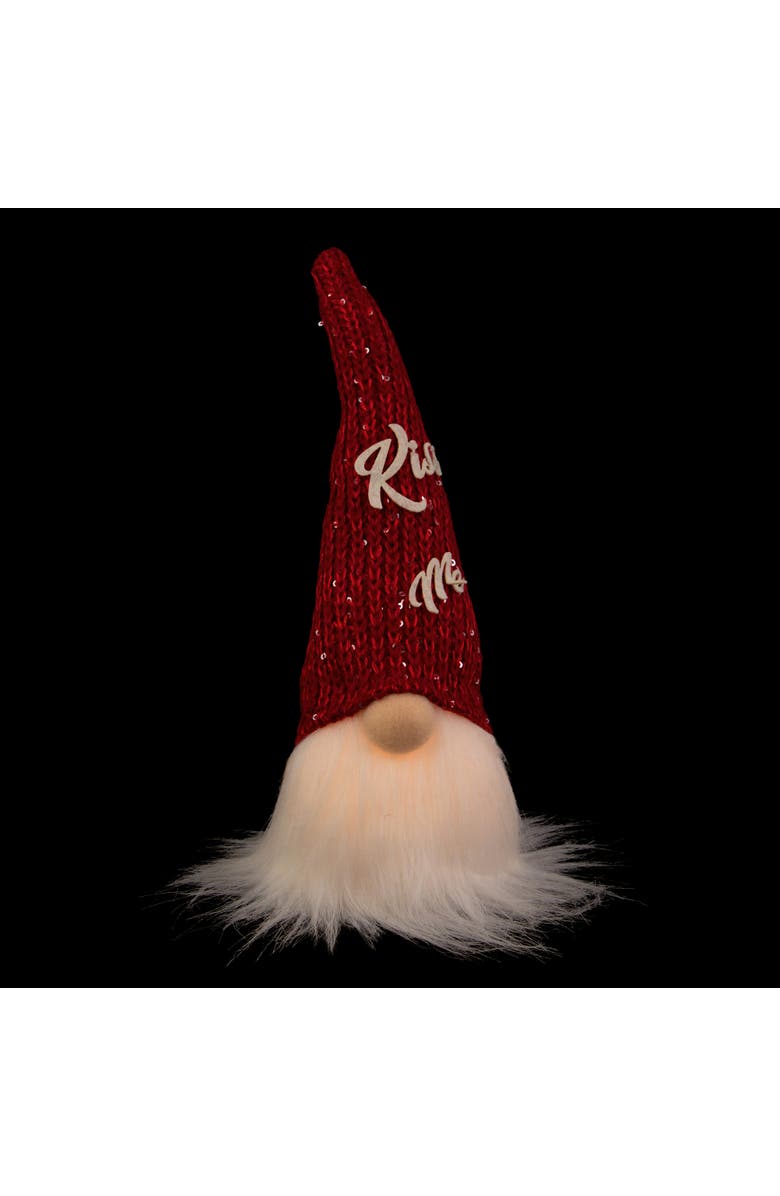 Northlight LED Lighted "Kiss Me" Hat Valentine's Day Gnome - 11.5", Alternate, color, Red