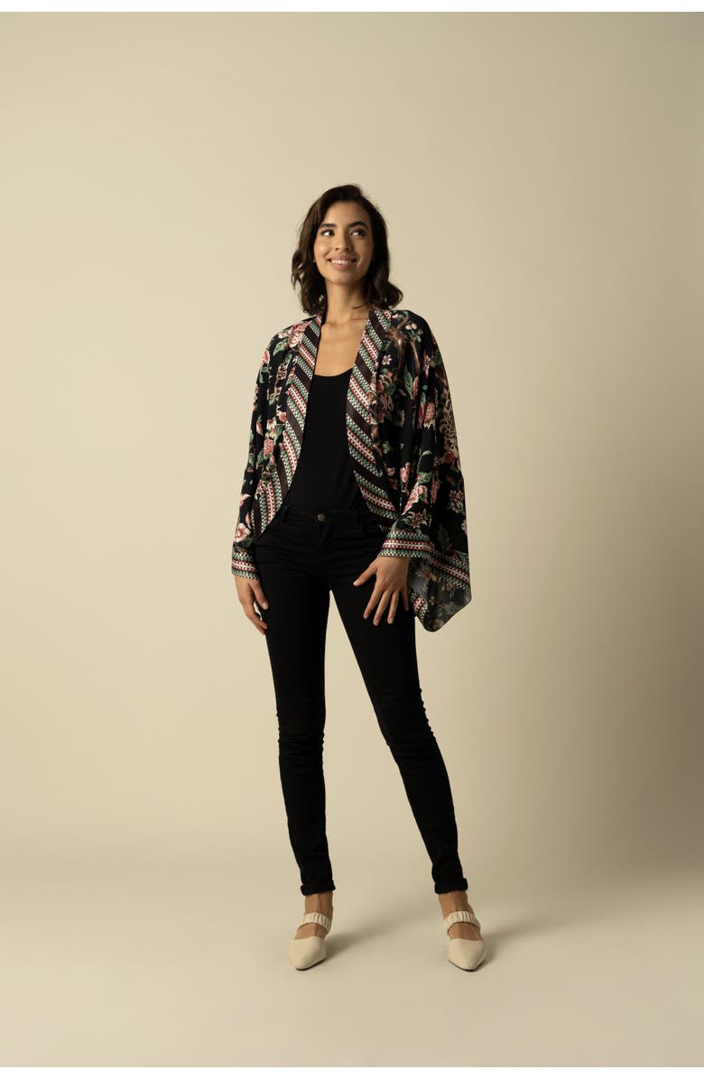 RAISHMA Hallie Black Kimono, Alternate, color, Black