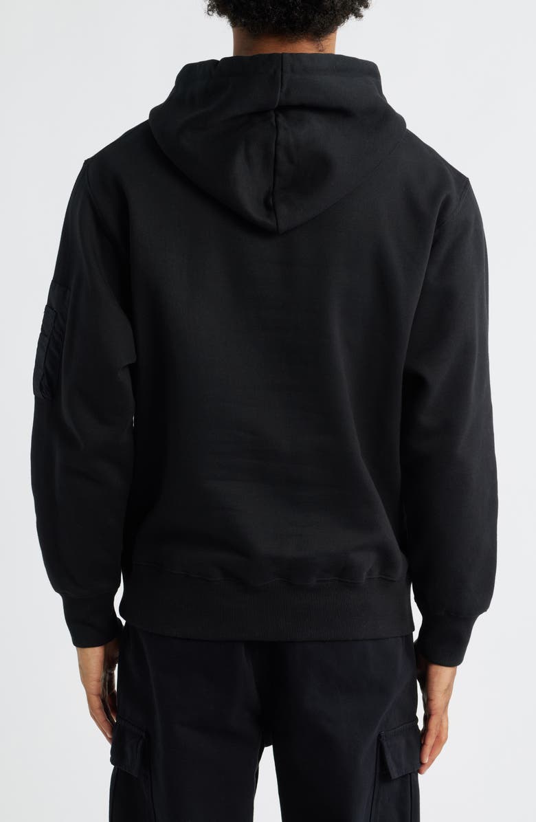 Alpha Industries Utility Pocket Cotton Fleece Hoodie, Alternate, color, Black