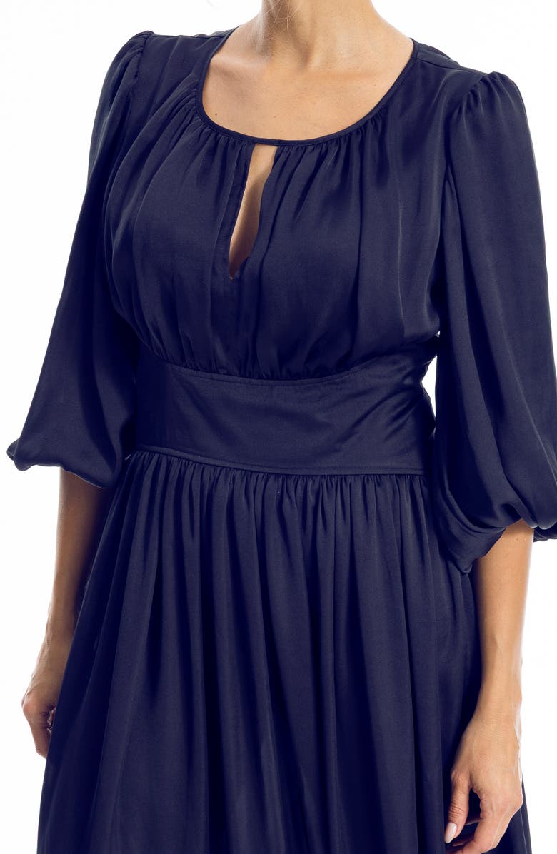 MAX STUDIO Keyhole Balloon Sleeve Maxi Dress, Alternate, color, Dark Navy