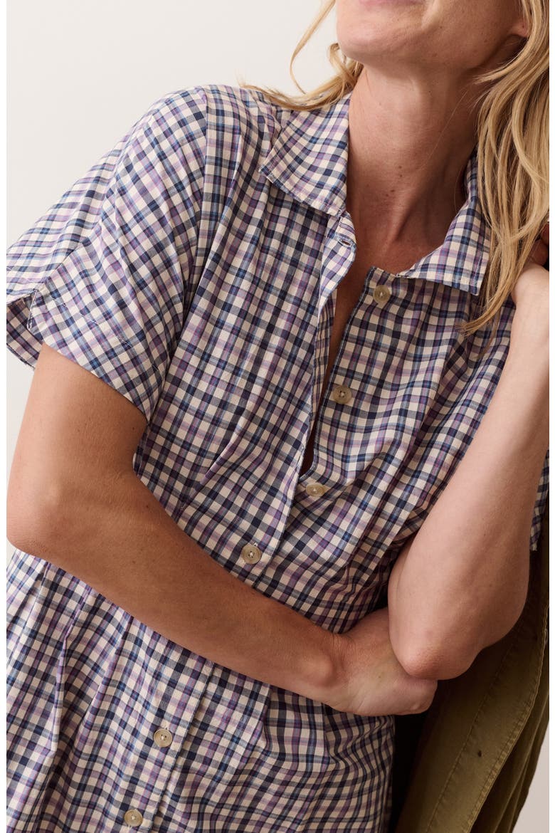 Arden Check Mini Shirtdress, Alternate, color, BLUE AND LAVENDER PLAID