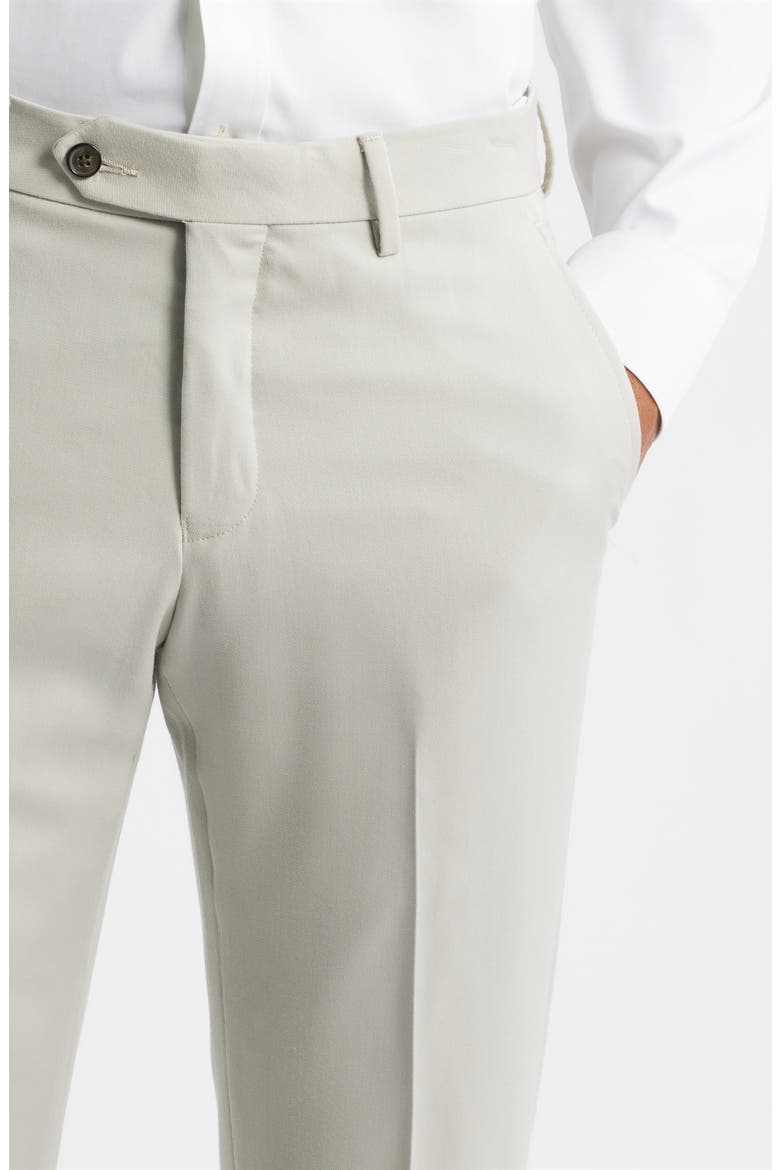 Flat Front Worsted Wool Gabardine Pants, Alternate, color, STONE