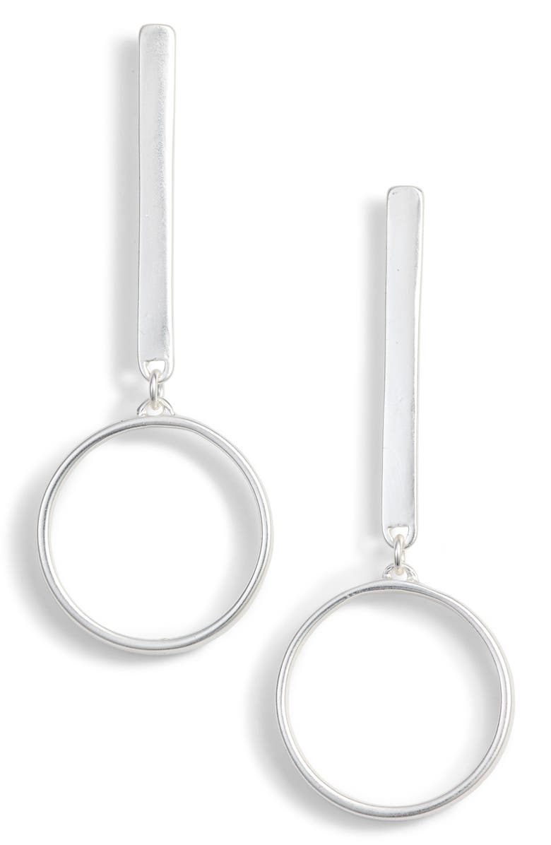 Karine Sultan Linear Hoop Earrings, Main, color, 