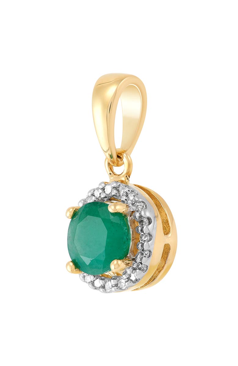 Frankie & Zoe Diamond & Emerald Pendant, Alternate, color, Yellow Gold