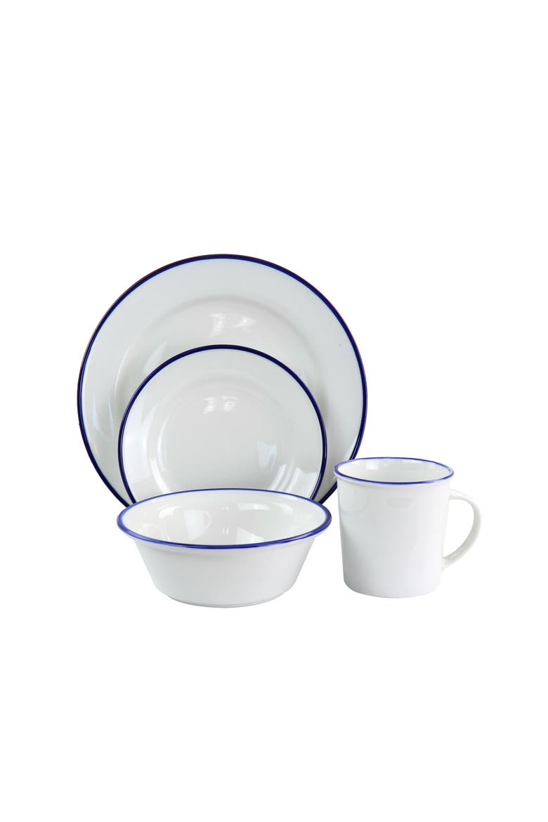 Fine Ceramic 16 piece Dinnerware Set, Alternate, color, White