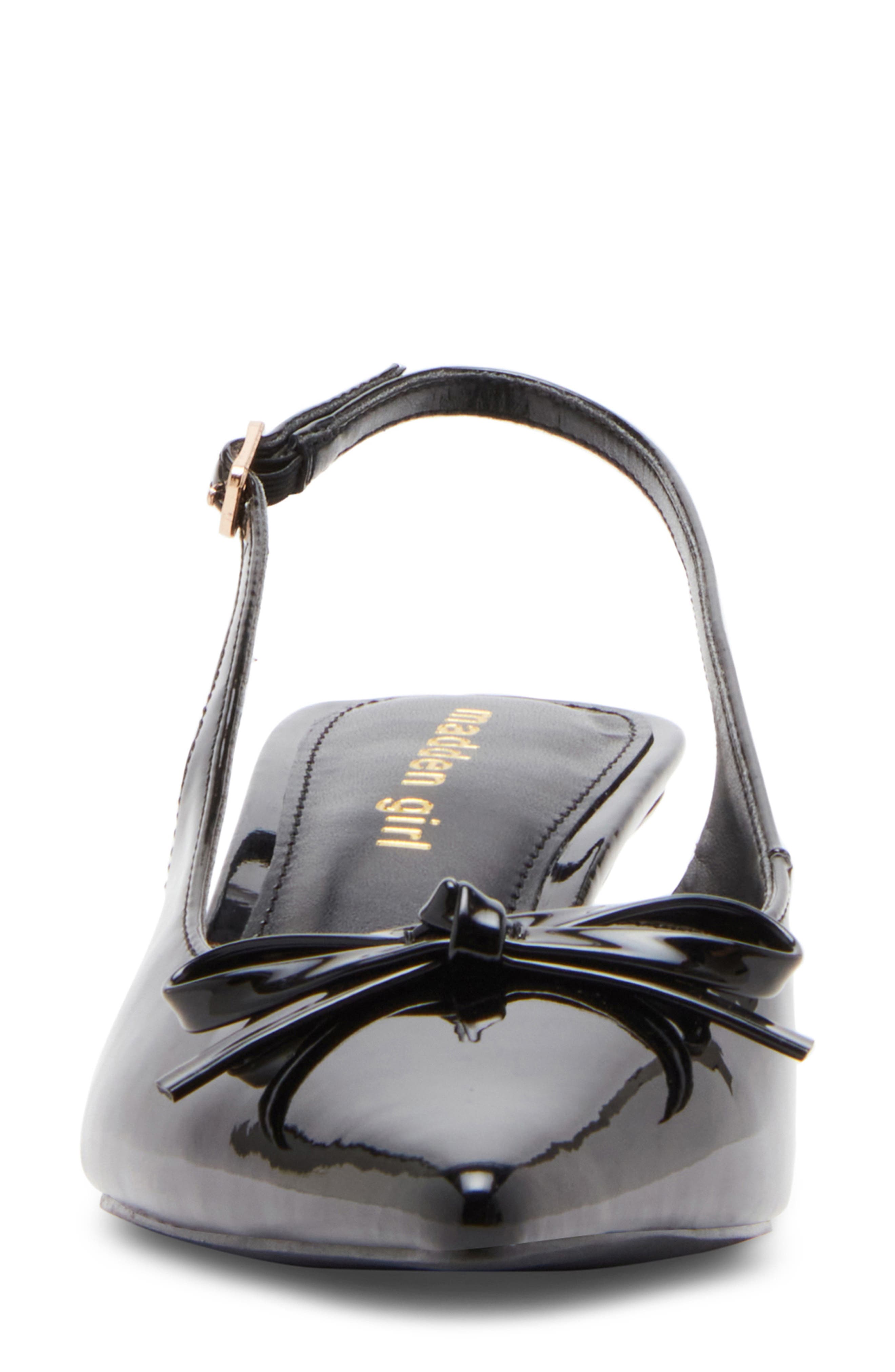 Madden Girl Vogue Pointed Toe Slingback Pump, Alternate, color, Black Patent
