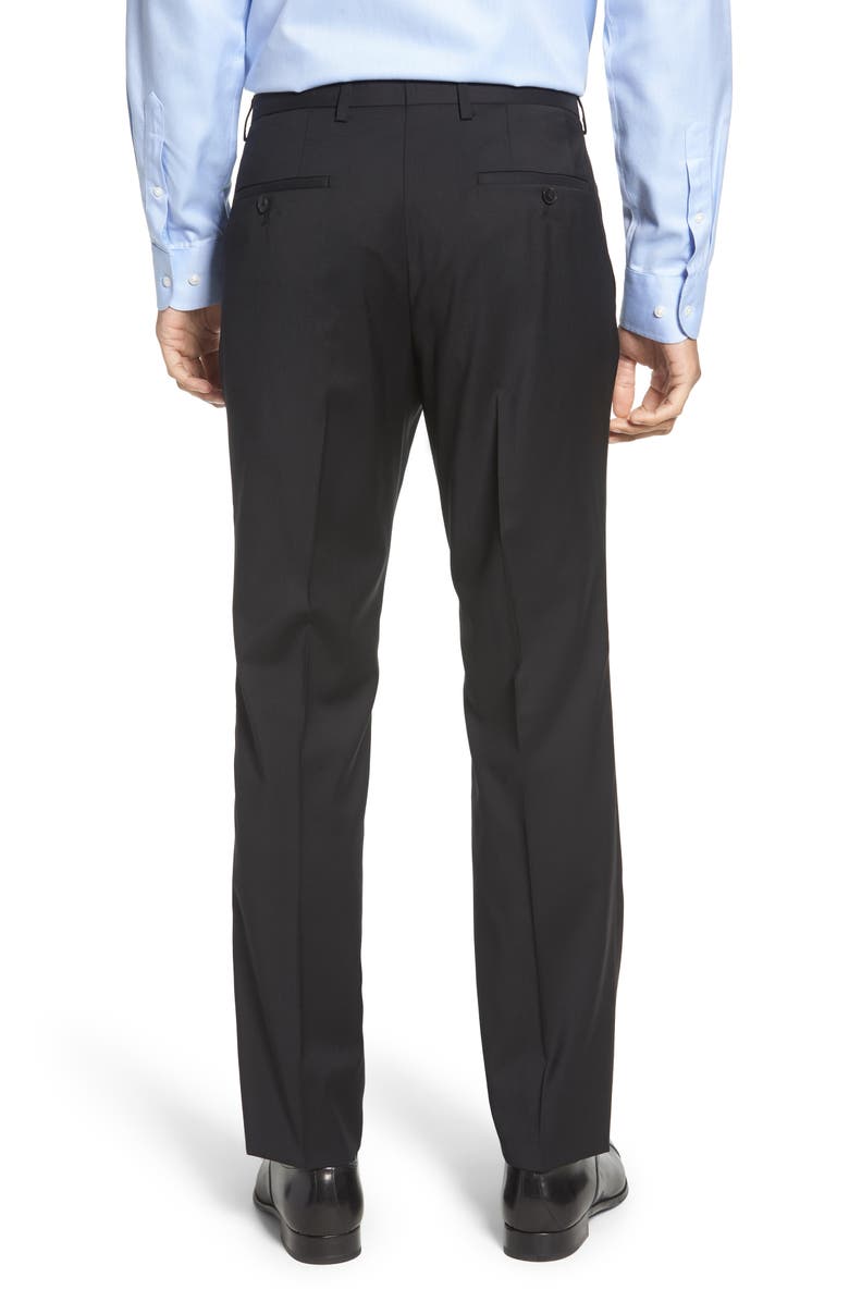 BOSS Leenon Flat Front Straight Leg Solid Wool Dress Pants, Alternate, color,