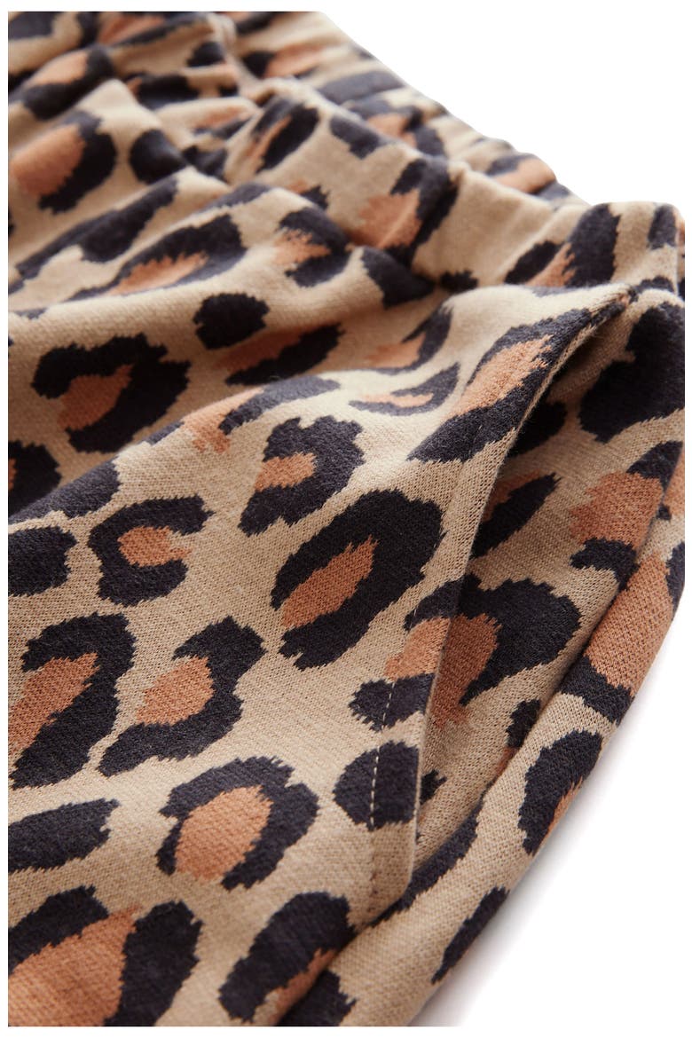 Kids' Leopard Print Barrel Pants, Alternate, color, BROWN MULTI