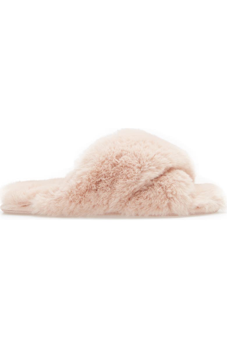 Papinelle Faux Shearling Crossover Slide Slipper, Alternate, color,