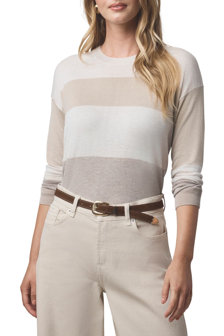 Georgie Stripe Sweater, Main, color, PALE OAK/ CAMEL