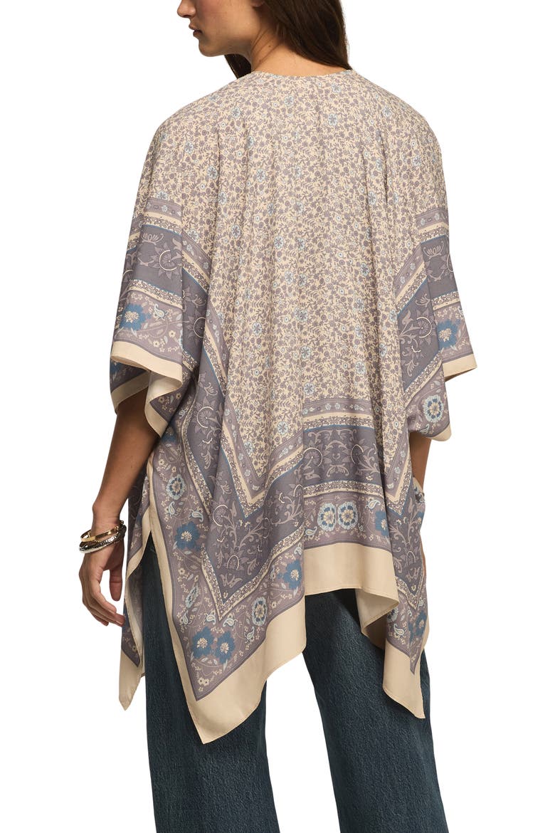 Border Print Open Front Jacket, Alternate, color, BLUE BORDER PRINT