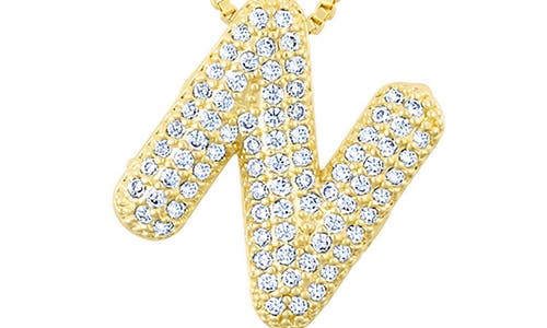 Adornia Pavé Bubble Initial Pendant Necklace In Gold-n