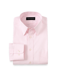 Paul Fredrick Non-iron Cotton Pinpoint Solid Point Collar Dress Shirt