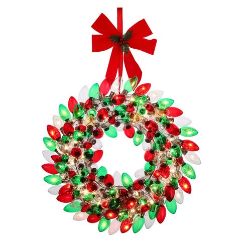 17 in. Retro C9 Bulb Wreath