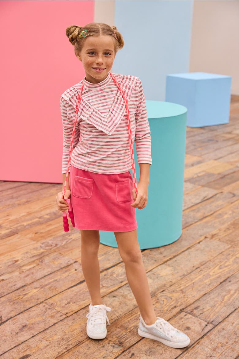 Kids' Velour Patch Pocket Skort, Alternate, color, Pink Velour