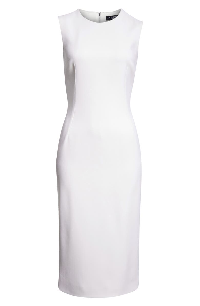 Dolce&Gabbana Sleeveless Stretch Wool Sheath Dress, Alternate, color, W0001bianco Naturale