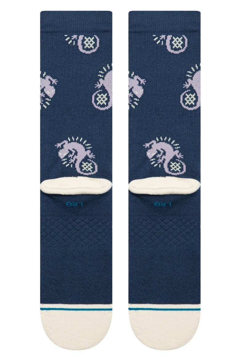 Gecko Combed Cotton Blend Crew Socks, Alternate, color, PURPLE