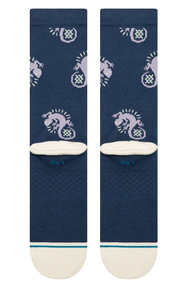 Stance Gecko Combed Cotton Blend Crew Socks, Alternate, color, Purple