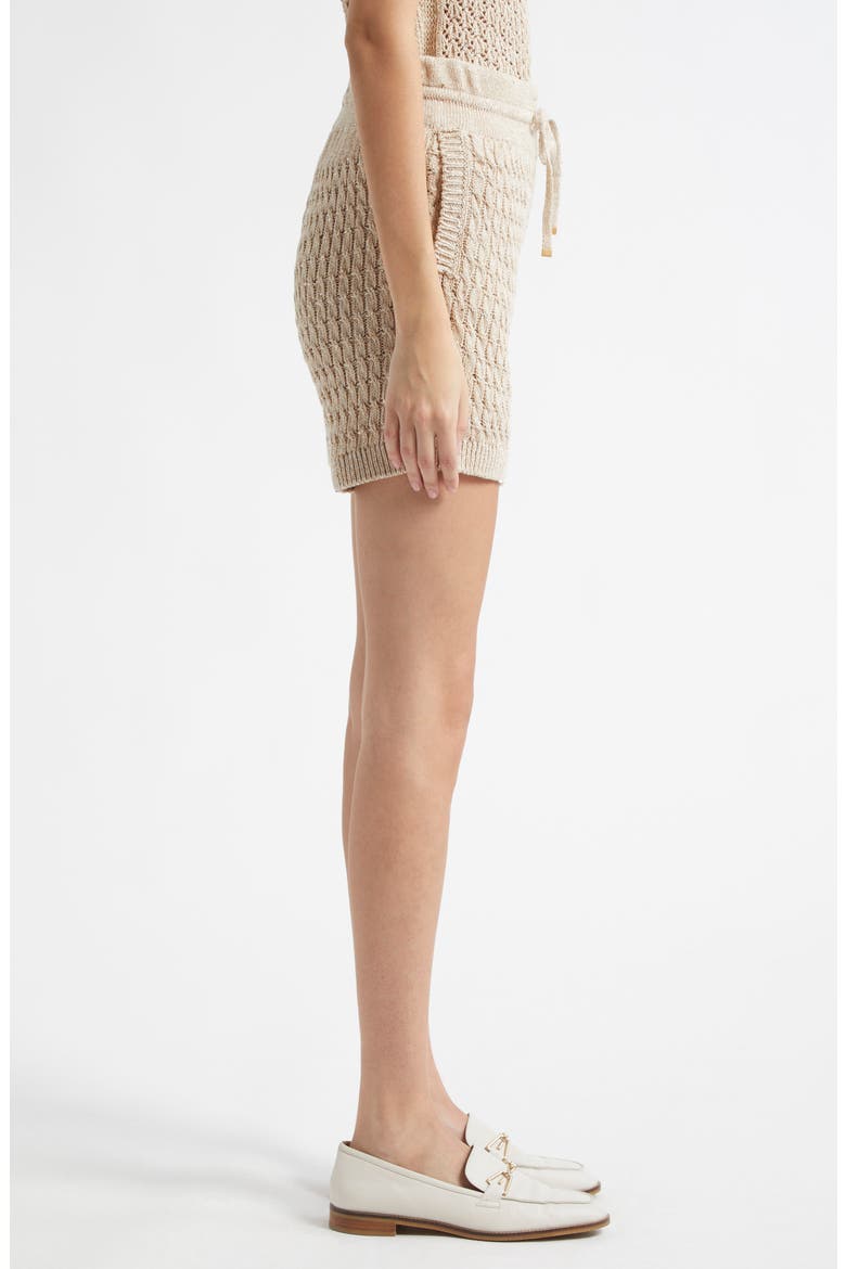 Cable Knit Sweater Shorts, Alternate, color, SAND