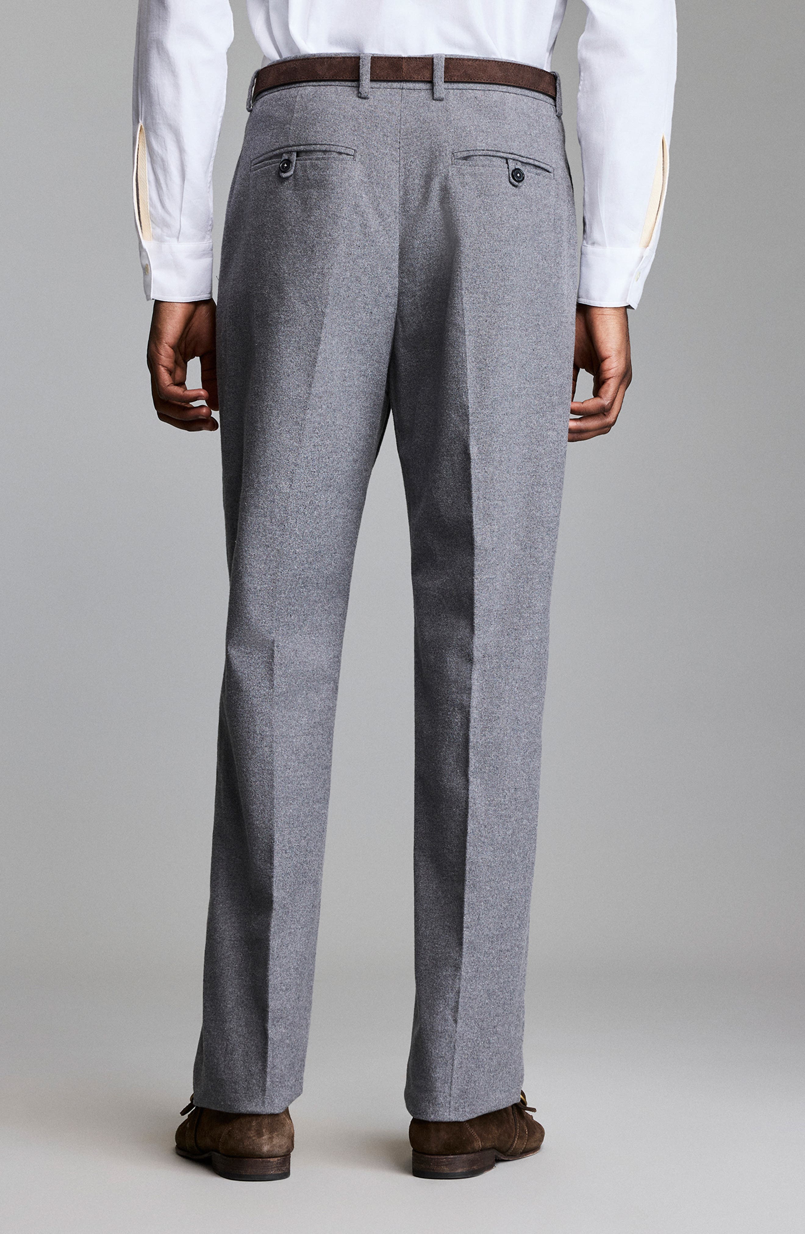 Flat Front Cotton Flannel Dress Pants - image 2