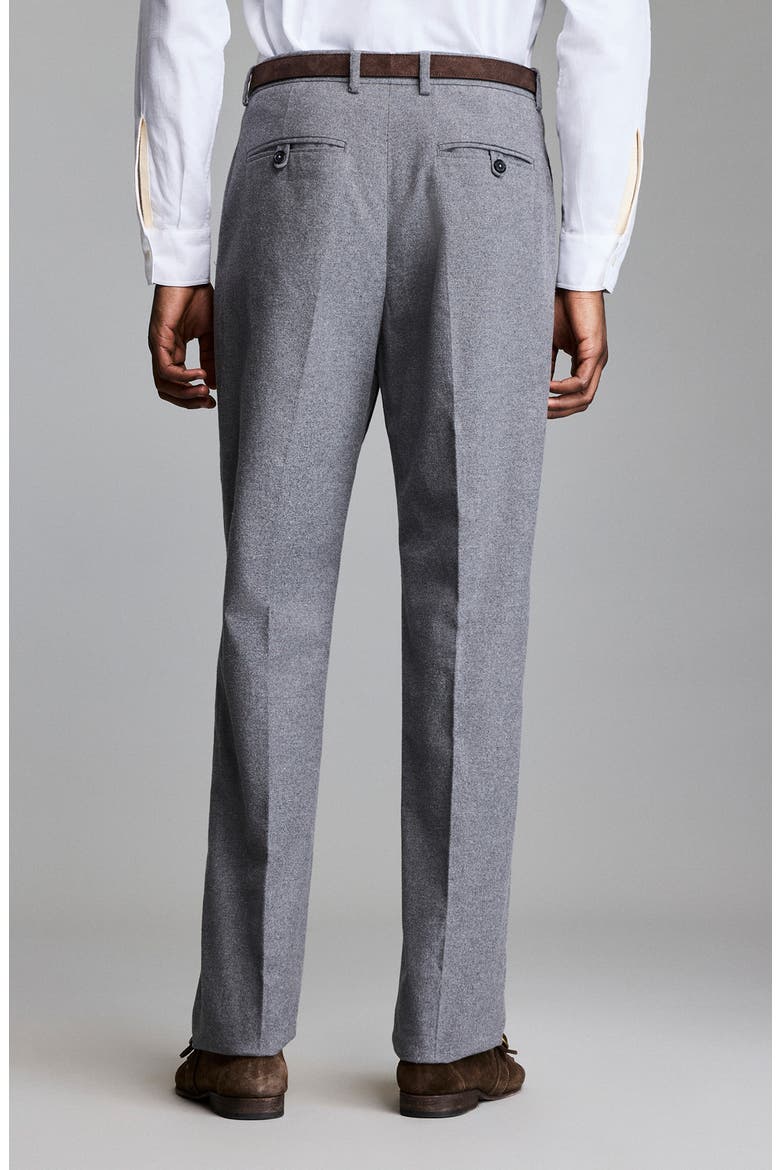 Flat Front Cotton Flannel Dress Pants, Alternate, color, GREY HEATHER