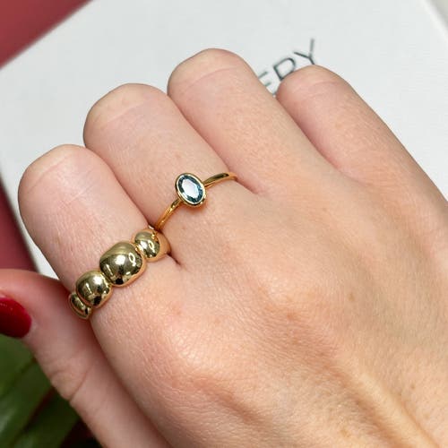 The Lovery Fine Jewelry Oval Blue Topaz Bezel Ring In Blue