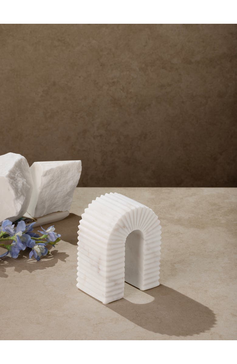 GAURI KOHLI Hanover Marble Decorative Object, Alternate, color, Ivory White