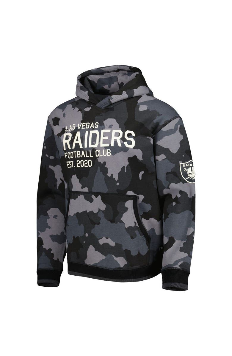 THE WILD COLLECTIVE Men's The Wild Collective Black Las Vegas Raiders Camo Pullover Hoodie, Alternate, color, Black