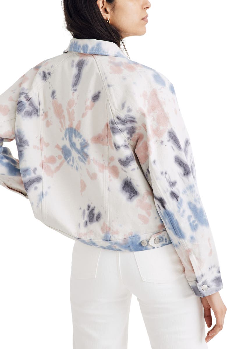 Madewell Tie Dye Raglan Oversize Denim Jacket, Alternate, color, 