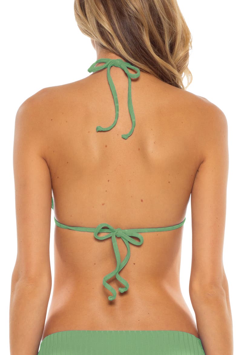 Loreto Rib Triangle Bikini Top, Alternate, color, SPRING LEAF
