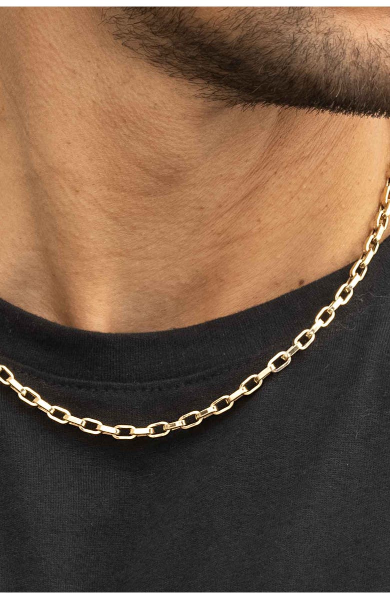 Oradina Men's Samson Link Chain in 10K Gold, Alternate, color, 10K Yellow Gold