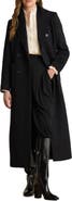 Lauren Ralph Lauren Double Breasted Longline Wool Blend Coat
