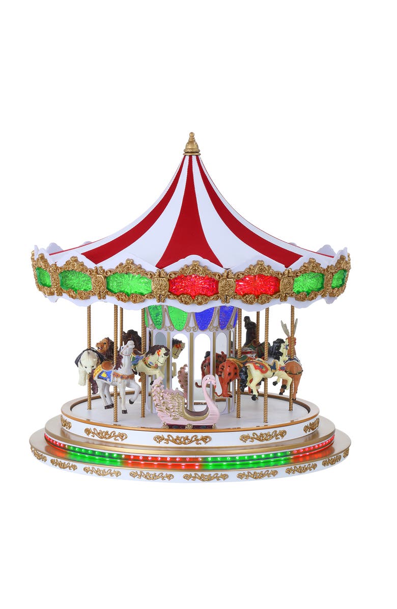 Mr. Christmas 17 in. Light Show Carousel, Alternate, color, Rgb
